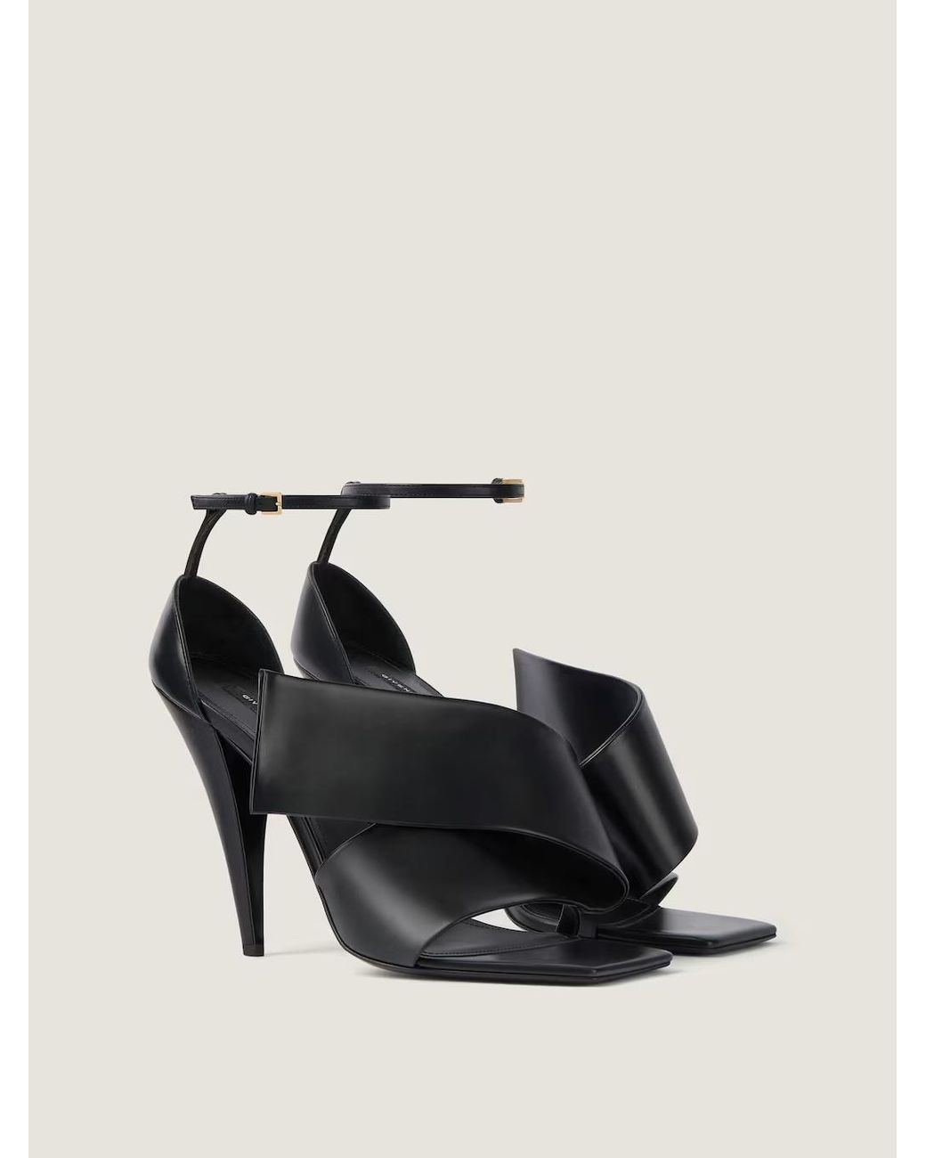 Givenchy Black Sliced Square Heeled Sandals