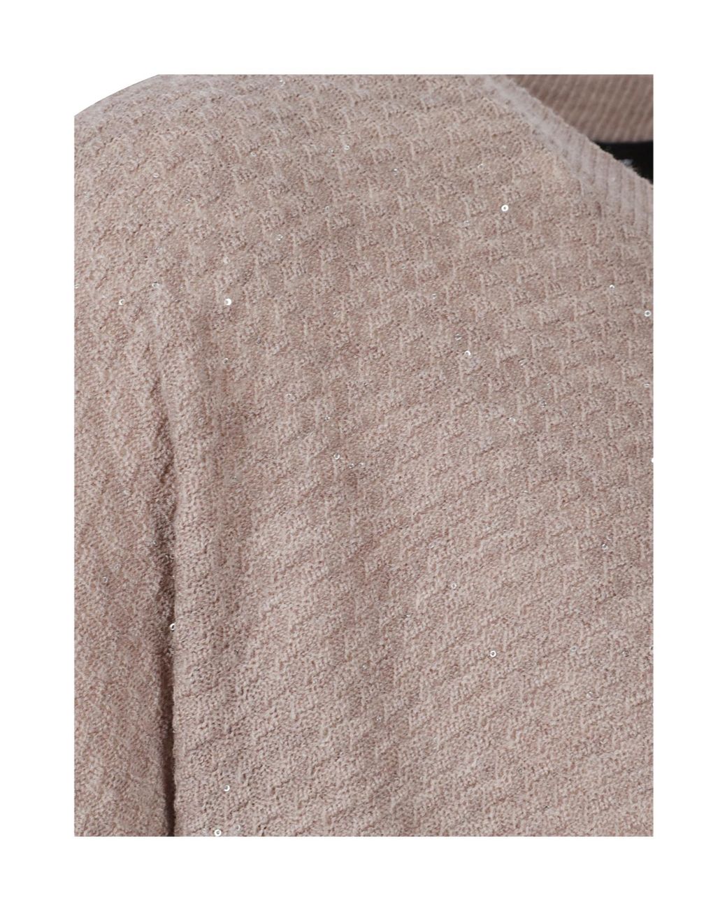 Fabiana Filippi Gray Embroidered Cap-Sleeve Knitted Top
