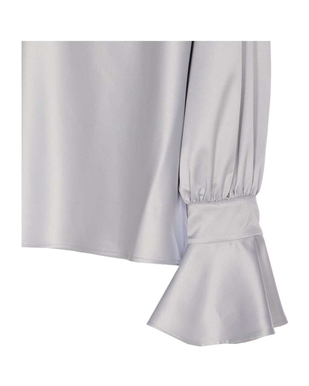 Pinko Gray Long-Sleeved Satin Shirt