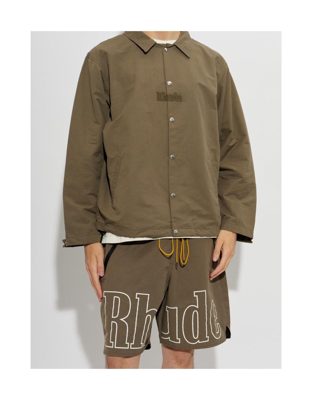Rhude Green Long-Sleeve Casual Jacket for men