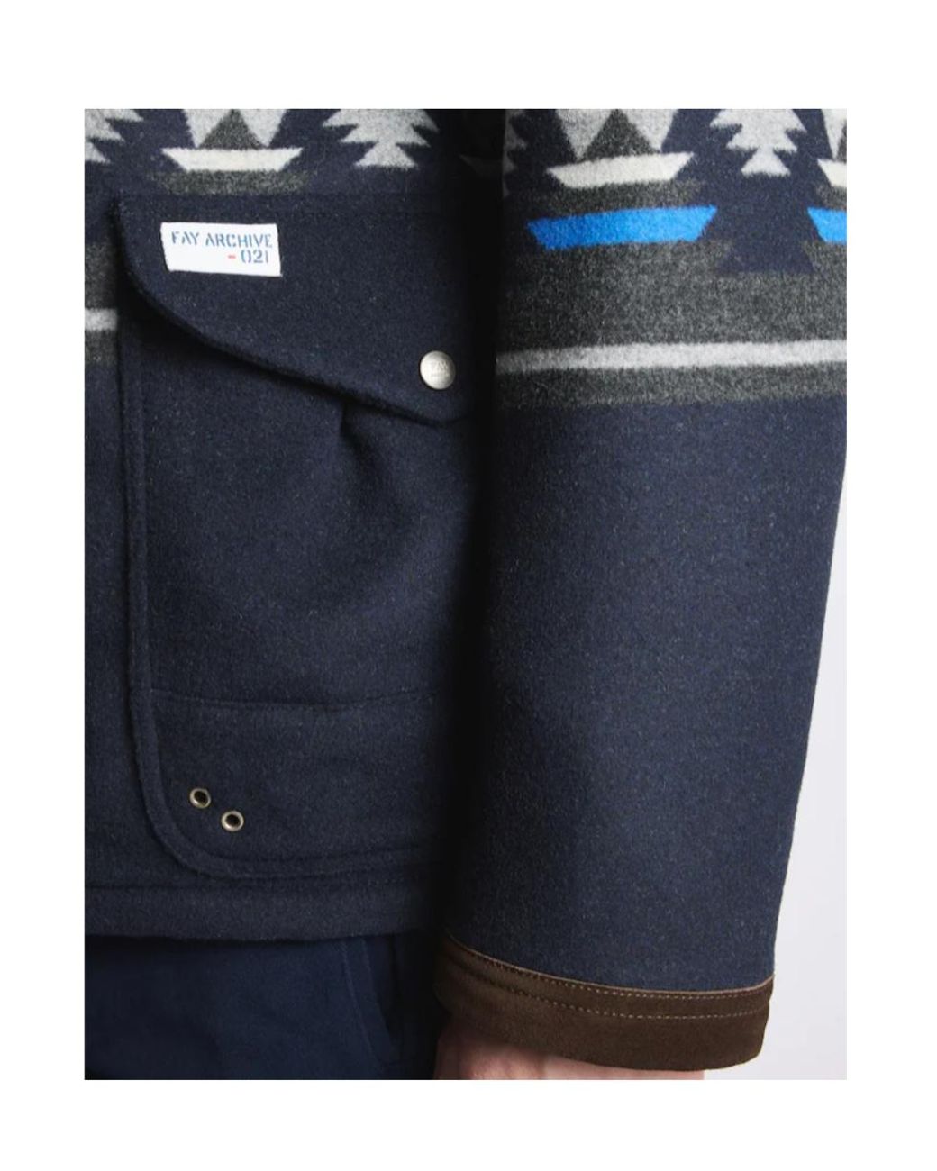 Fay Blue 4 Ganci Jacquard Archive Coat for men
