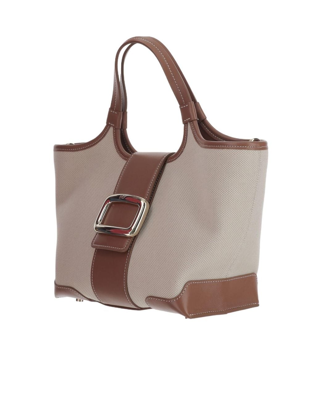 Roger Vivier Brown Logo Engraved Buckle Shoulder Bag