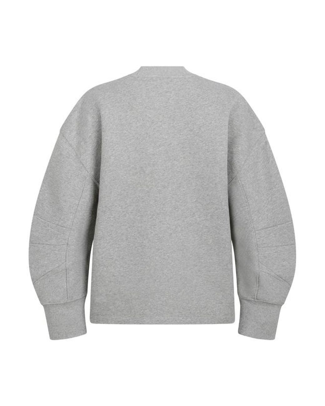 The Attico Gray The Logo Embroidered Crewneck Sweatshirt