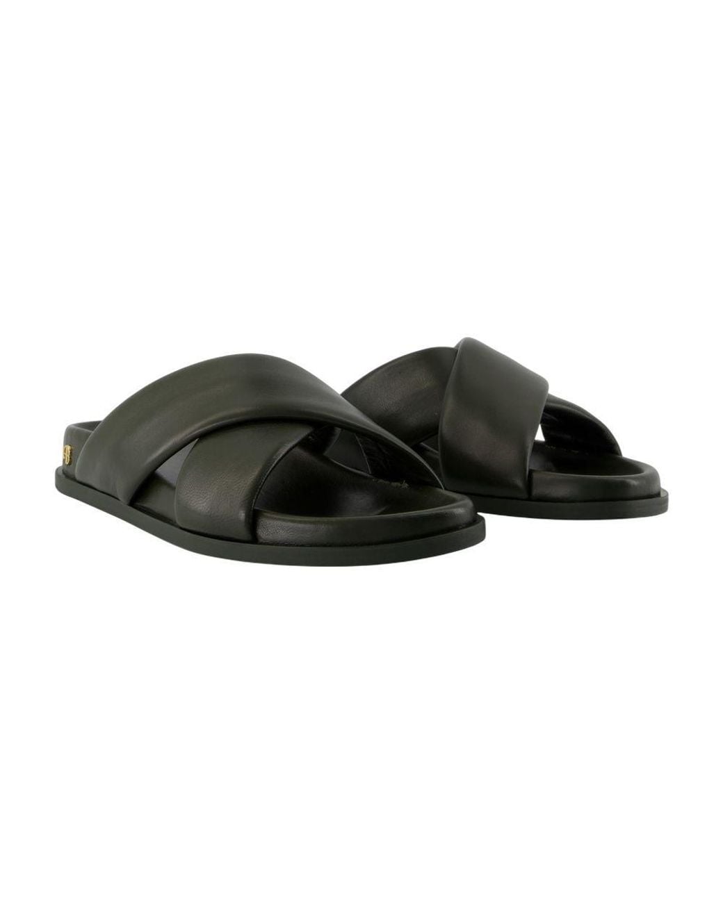 Anine Bing Black Emi Cross-Strap Slides