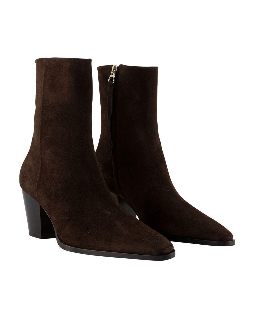 Aeyde Brown Block-Heel Ankle Boots