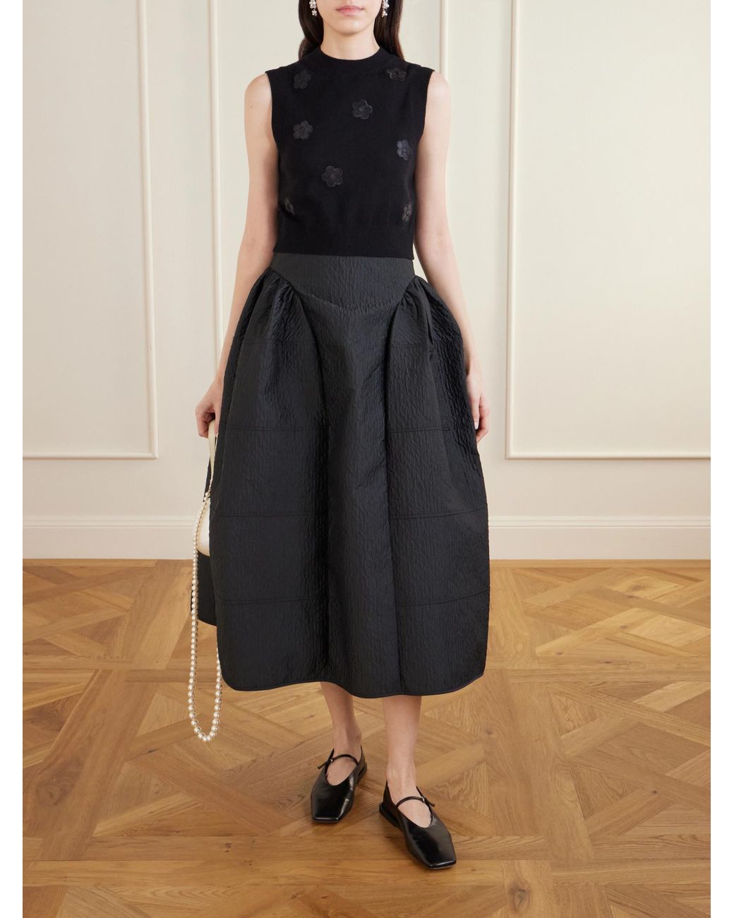 CECILIE BAHNSEN Blue Button-Embellished Cashmere Vest