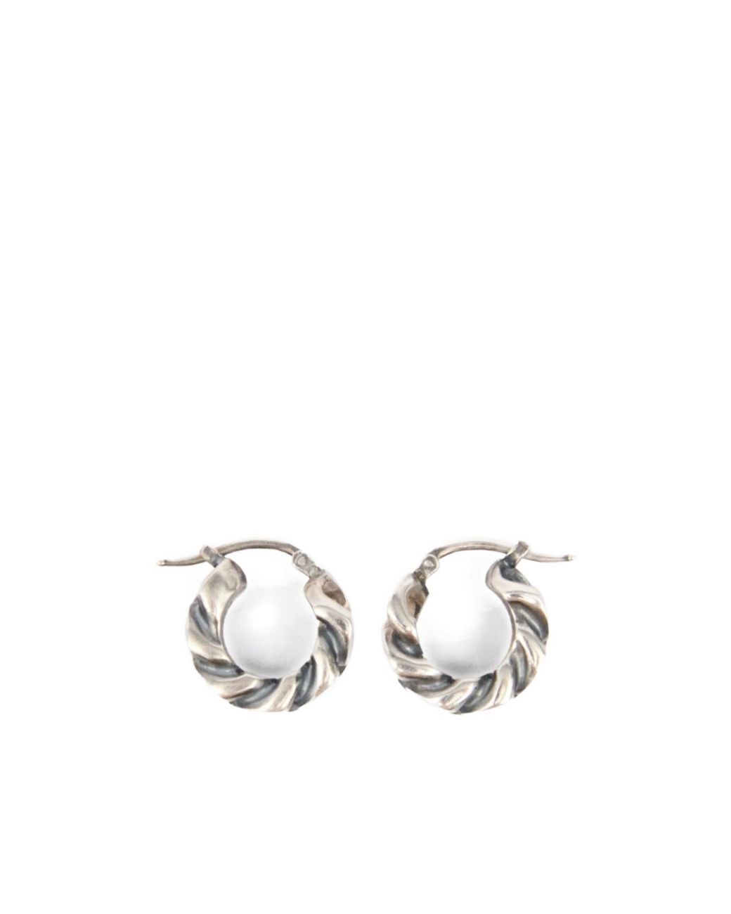 MM6 by Maison Margiela White Chain Twisted Earrings for men