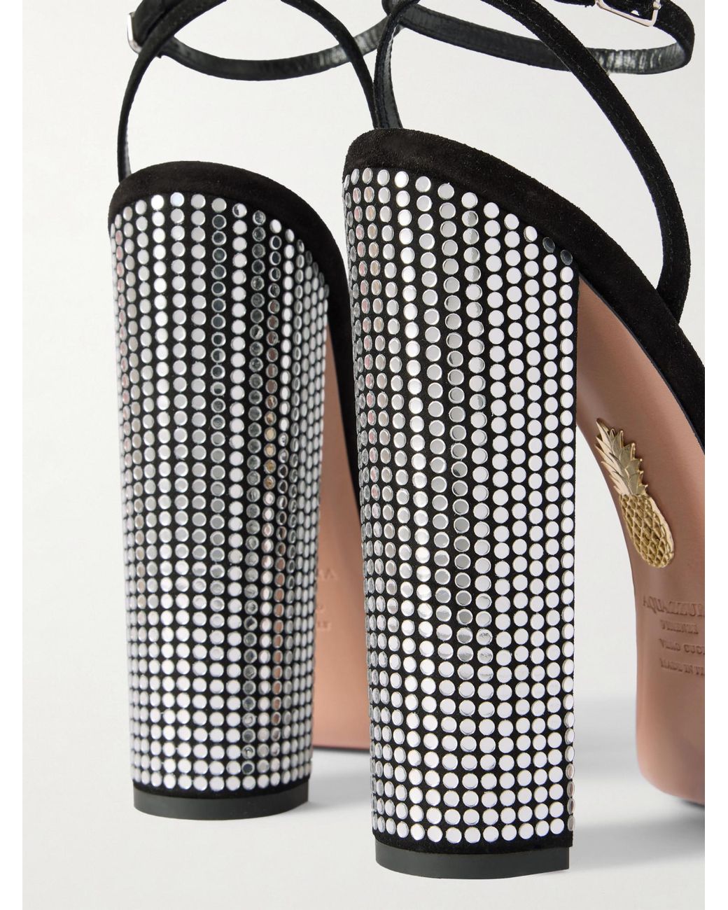 Aquazzura White Night Fever 140 Suede Platform Sandals