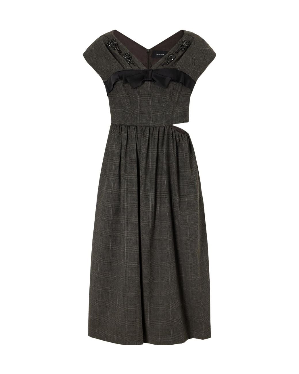 Simone Rocha Black Gathered Prince Midi Dress