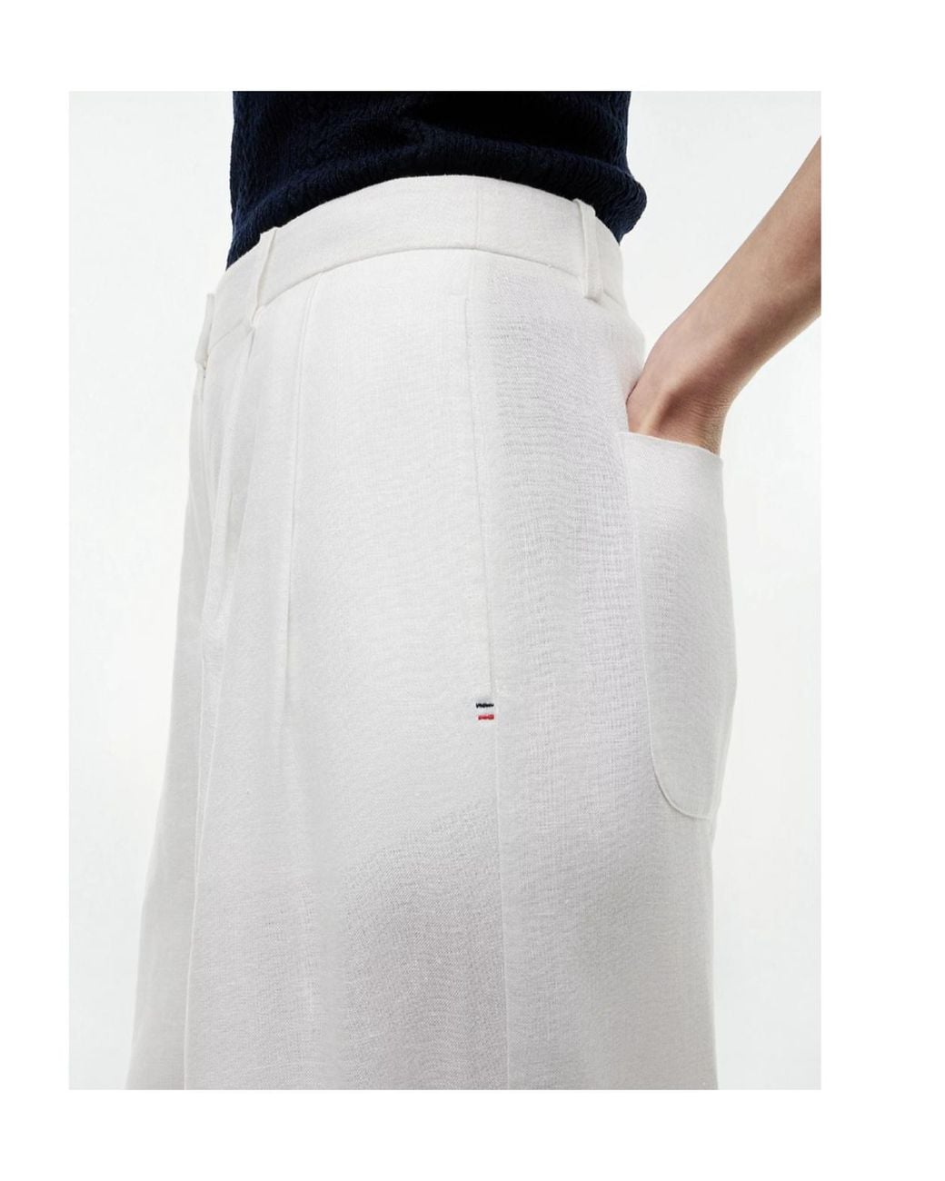 Tommy Hilfiger White Tailored Wide-Leg Trousers