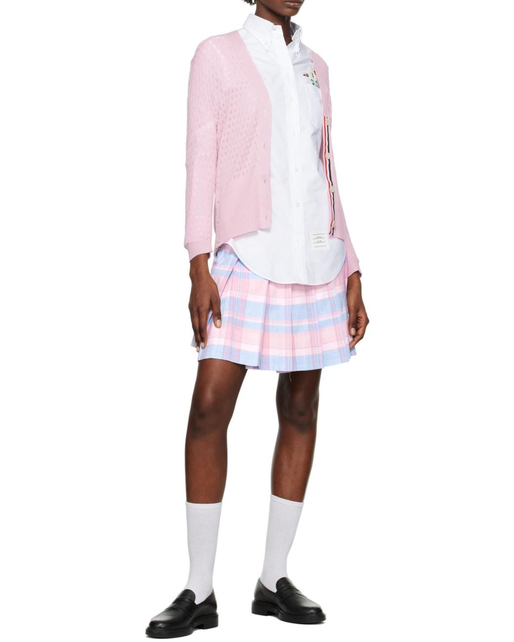 Thom Browne White Embroidered Long-Sleeve Shirt