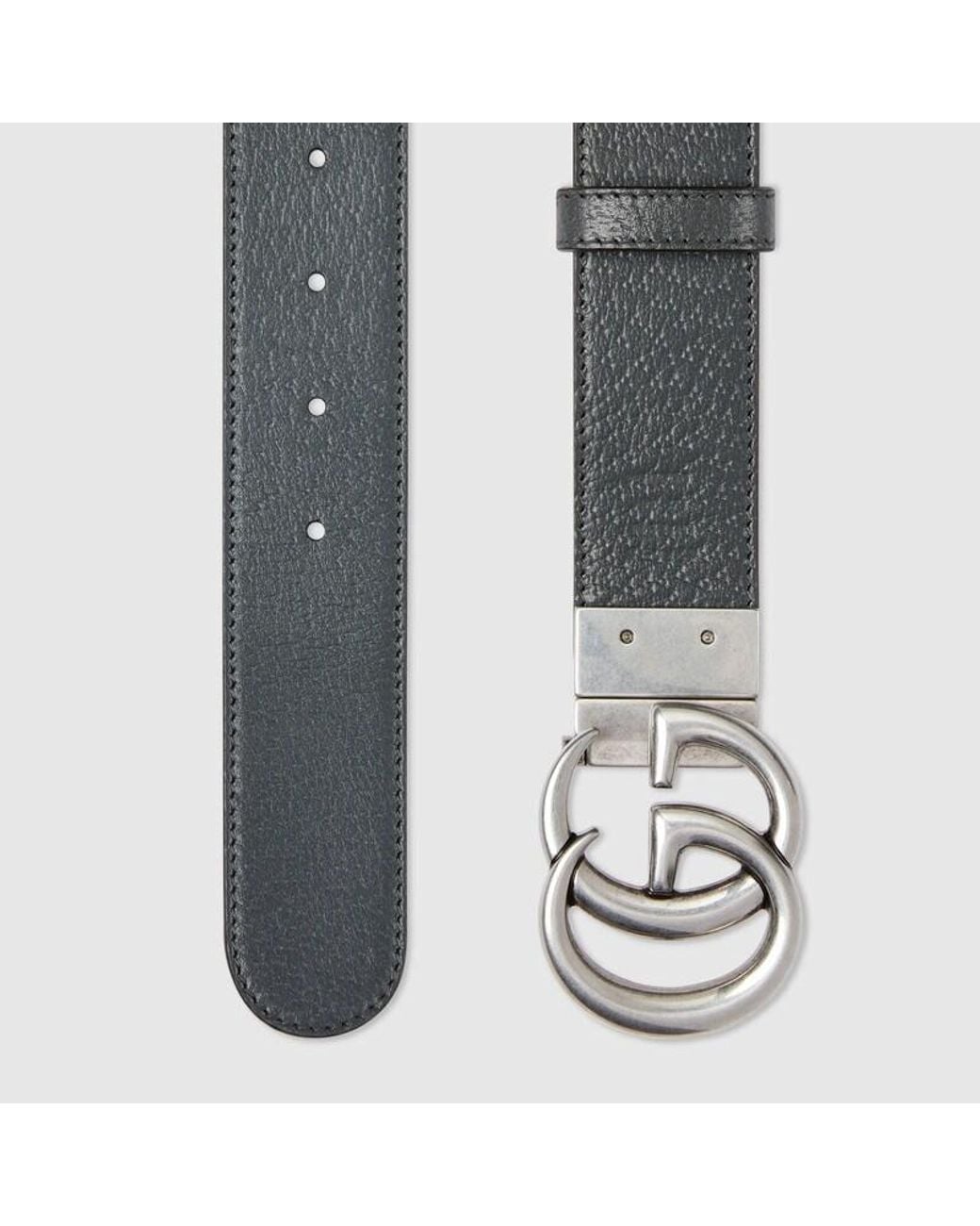 Gucci White Gg Marmont Reversible Belt for men
