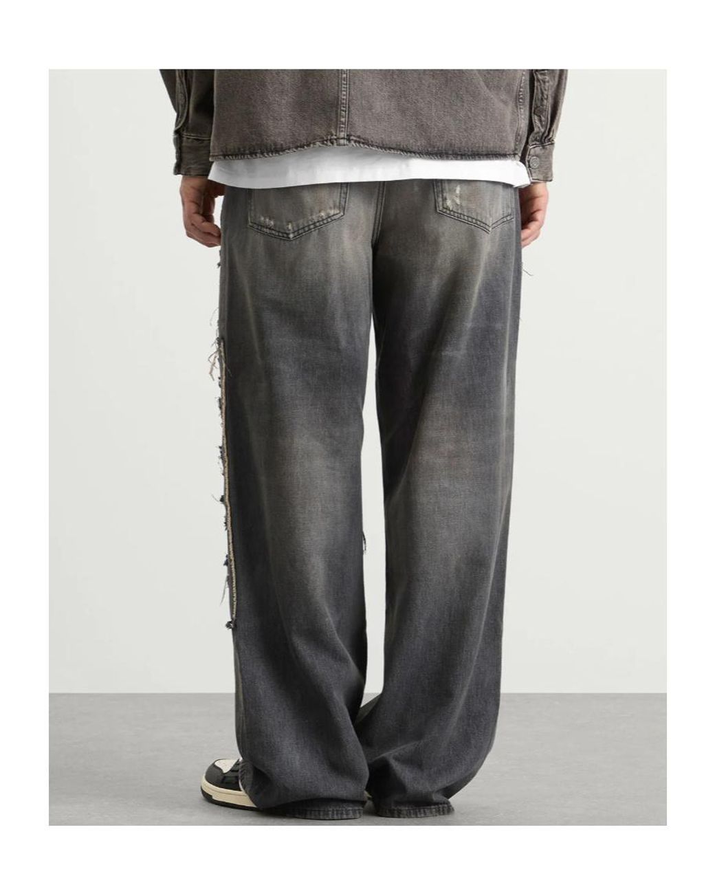 Amiri Gray Carpenter Repaired Baggy Jeans for men