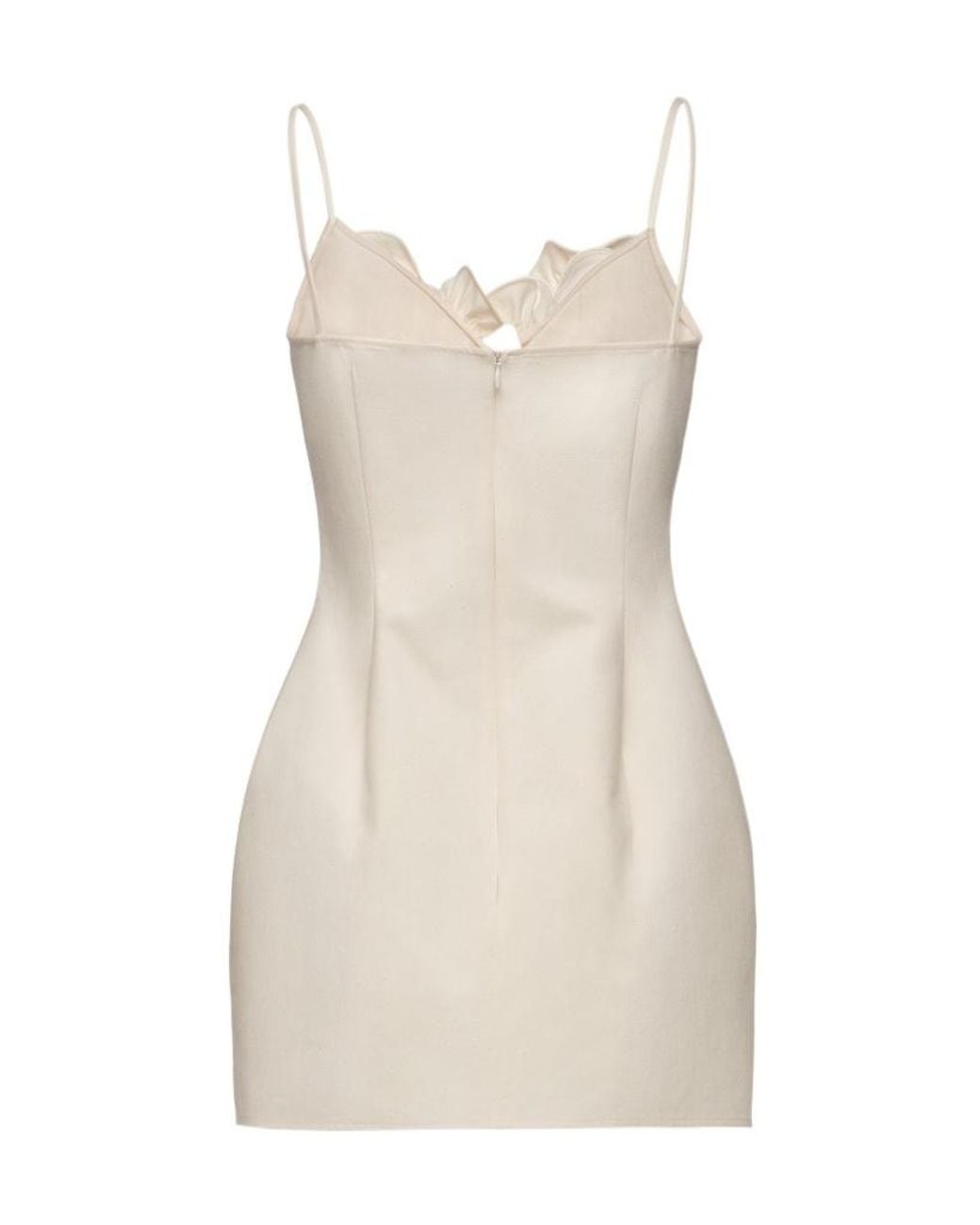 Magda Butrym Natural Floral-Applique Cut-Out Mini Dress