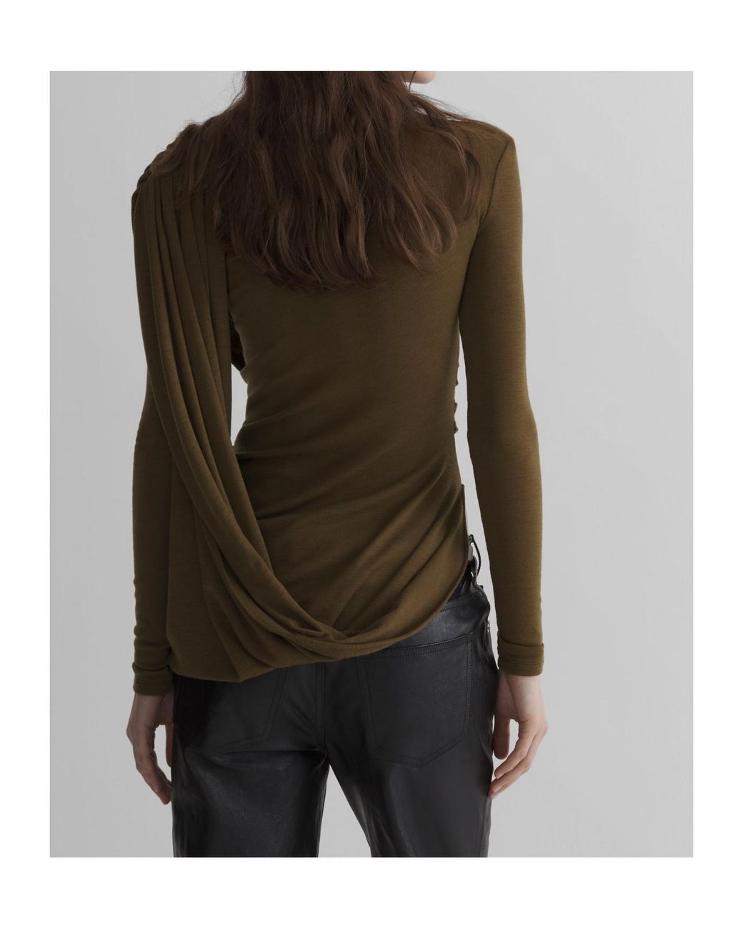 Mugler Blue Cascade Sleeves Top