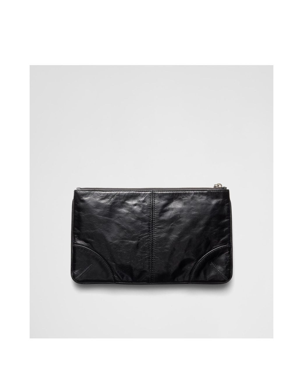 Prada Black Leather Pouch for men