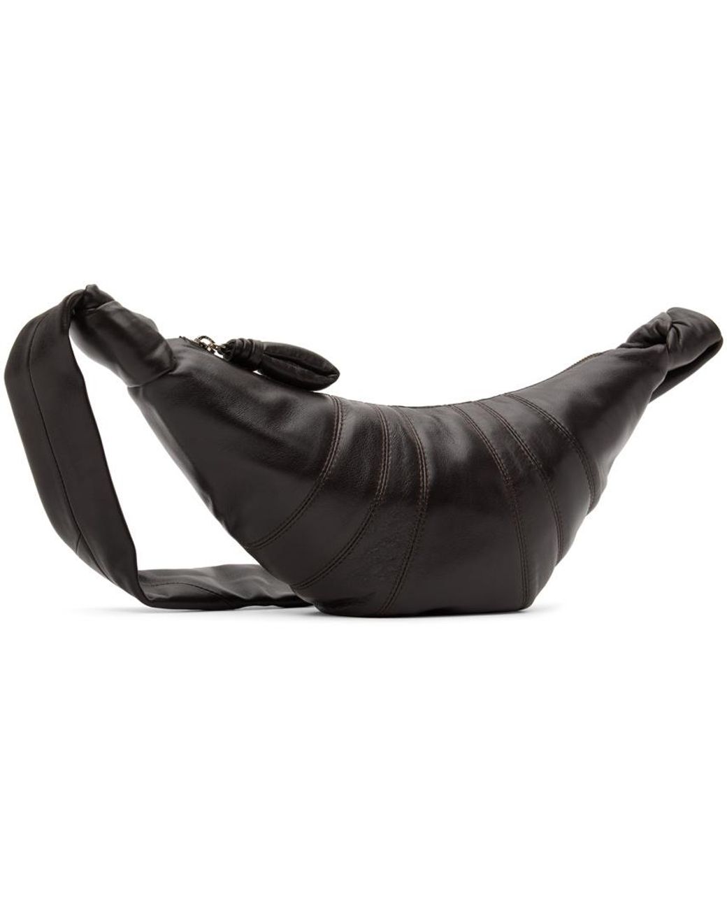 Lemaire Black Small Croissant Knotted Shoulder Bag for men