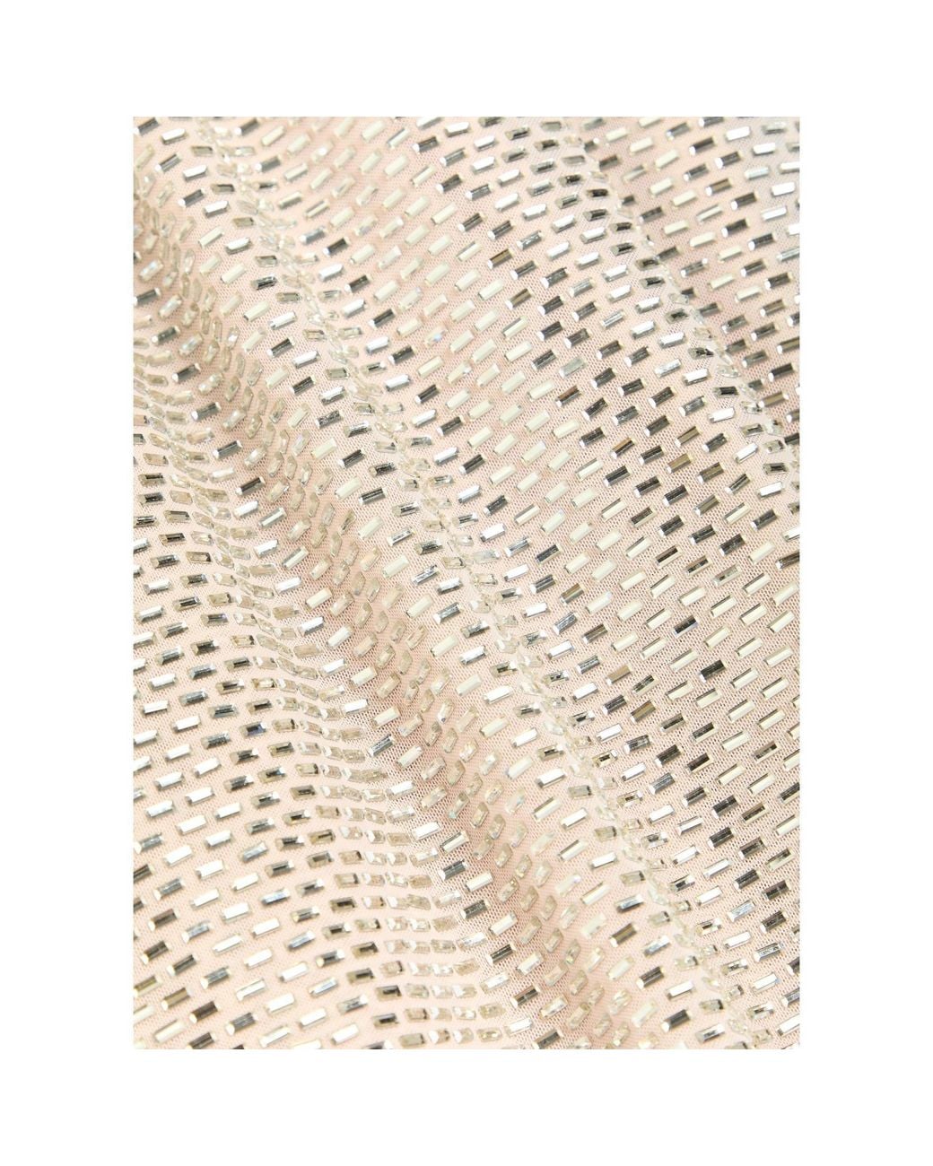 Self-Portrait White Sequin Embellished Mesh Skirt