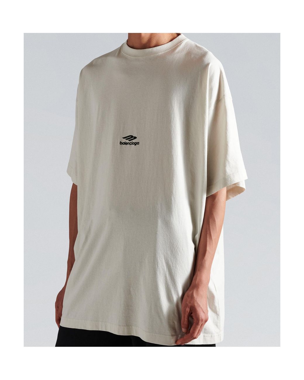 Balenciaga White 3B Sports Icon Oversized T-Shirt for men