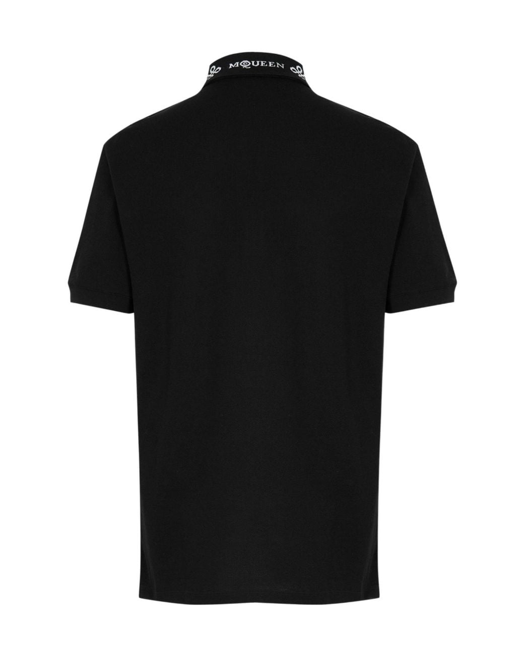 McQueen Black Short-Sleeve Polo Shirt for men