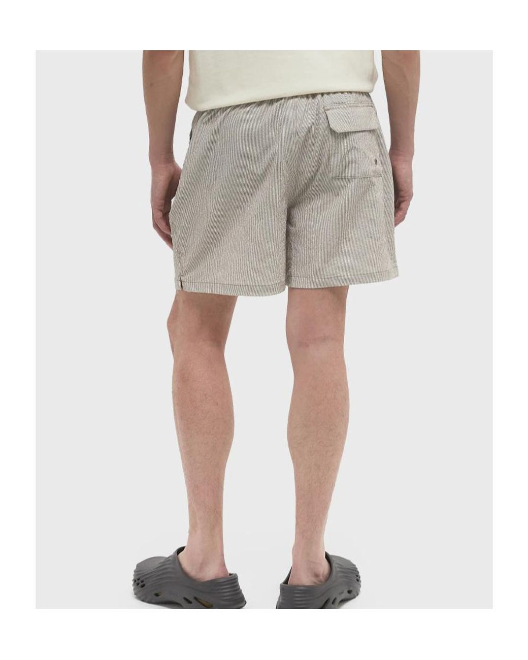Barbour Gray Somerset Striped Drawstring Swim Shorts for men