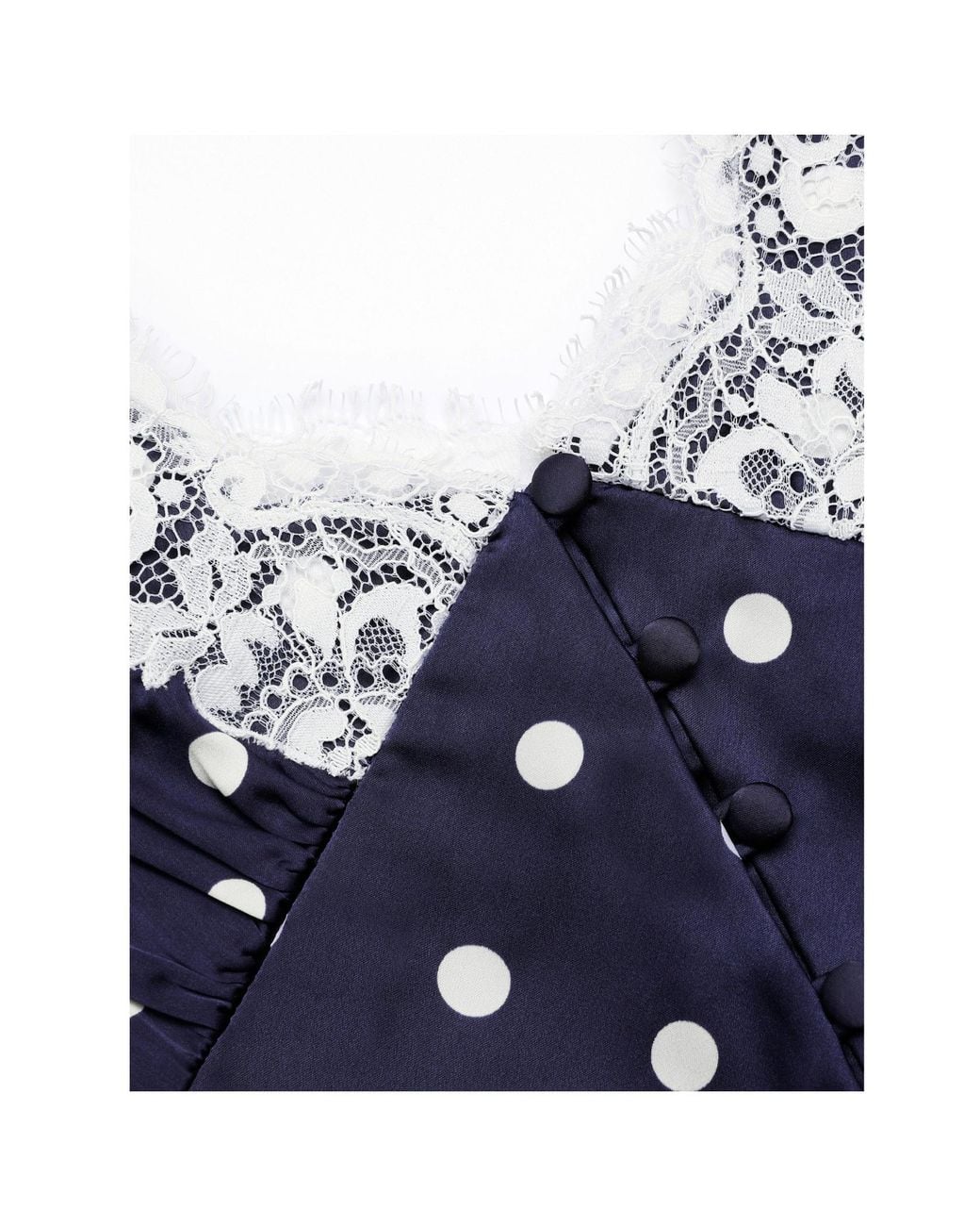 Self-Portrait Blue Satin Polka Dot Midi Dress