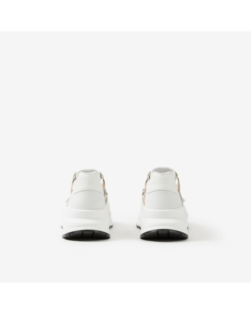 Burberry White Vintage Check-Pattern Sneakers for men