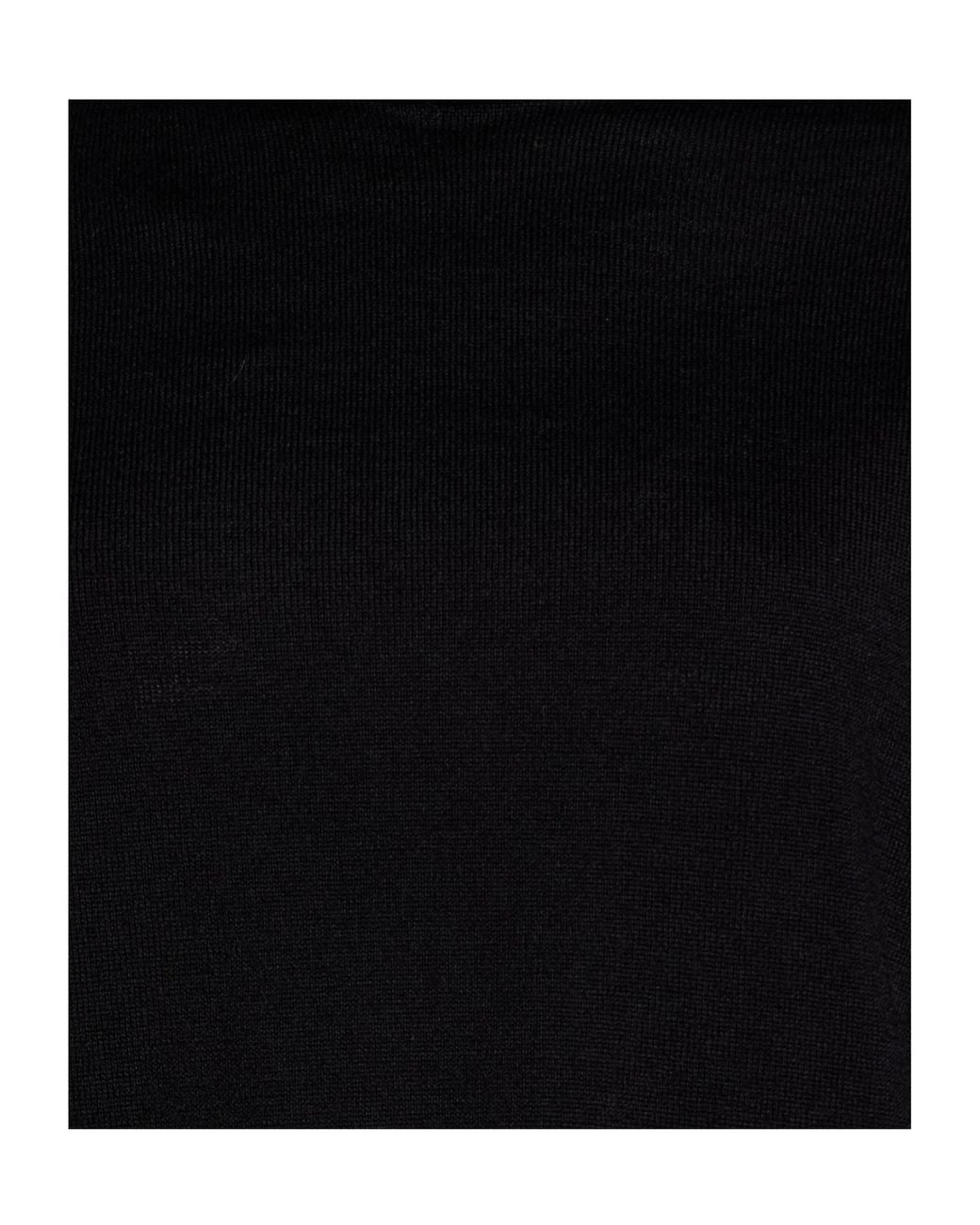 MM6 by Maison Margiela Black Lightweight Long Sleeve Knit Sweater