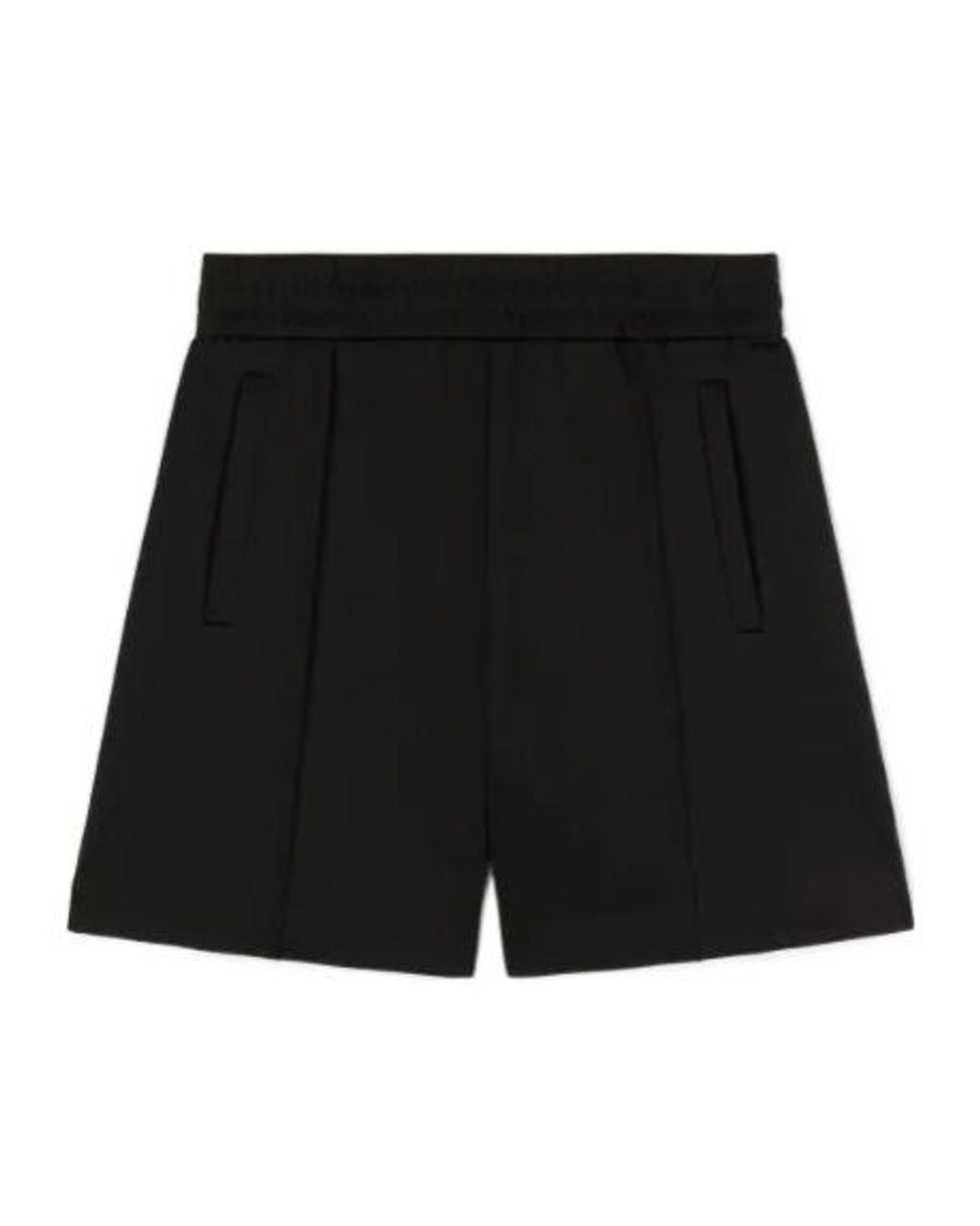 Palm Angels Black Curved Logo Track Shorts for men