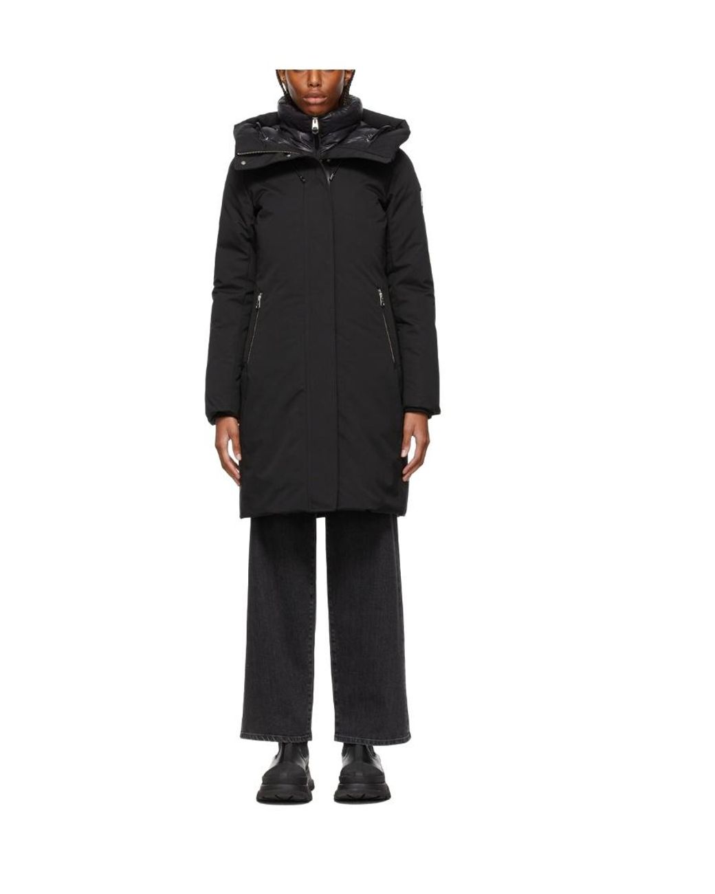 Mackage Black Padded Down Hooded Coat
