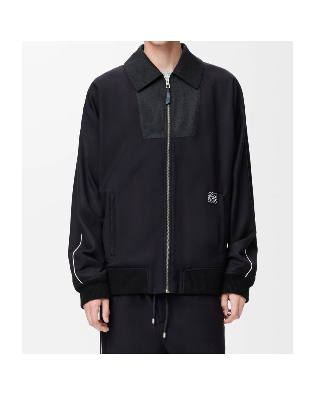 Loewe Blue Wool-Blend Track Jacket for men