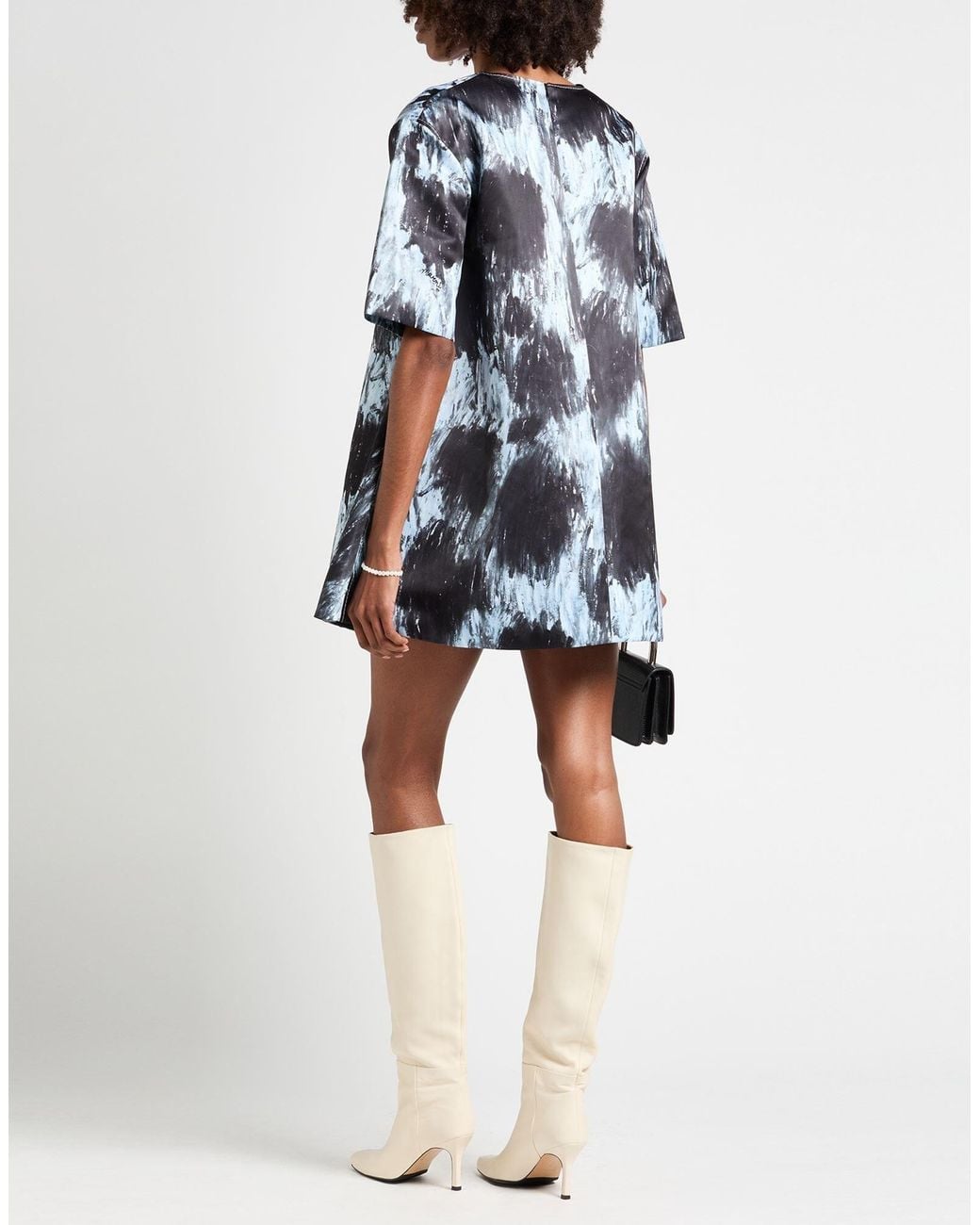 Marni Black Short Sleeves Flared Dress