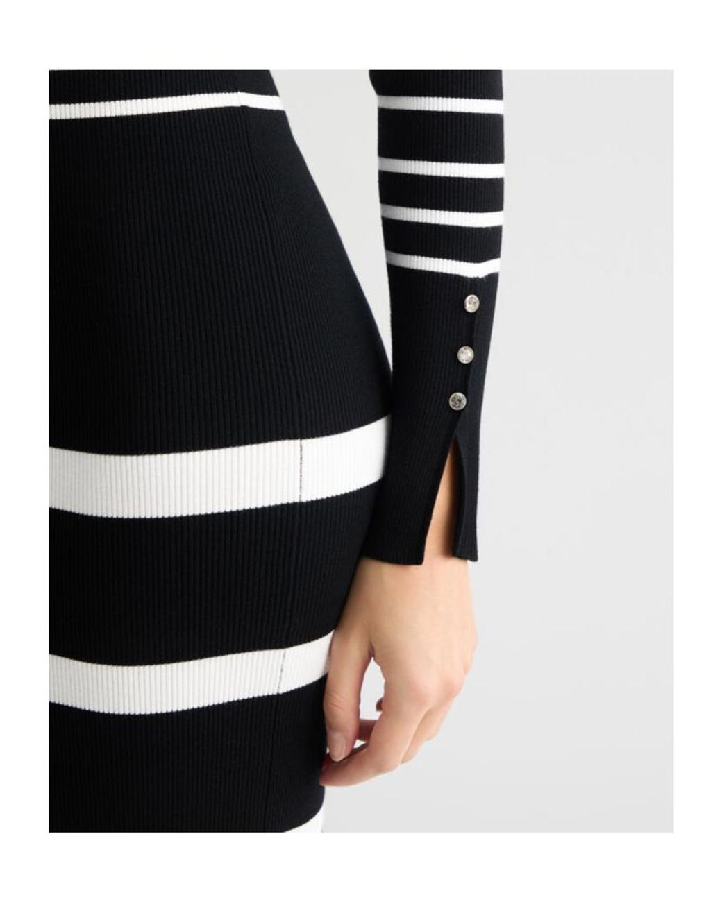 Liu Jo White Striped Knit Dress