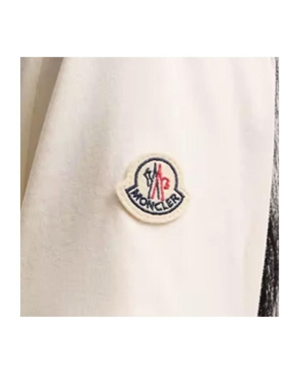 Moncler White Embroidered Tonal Logo T-Shirt