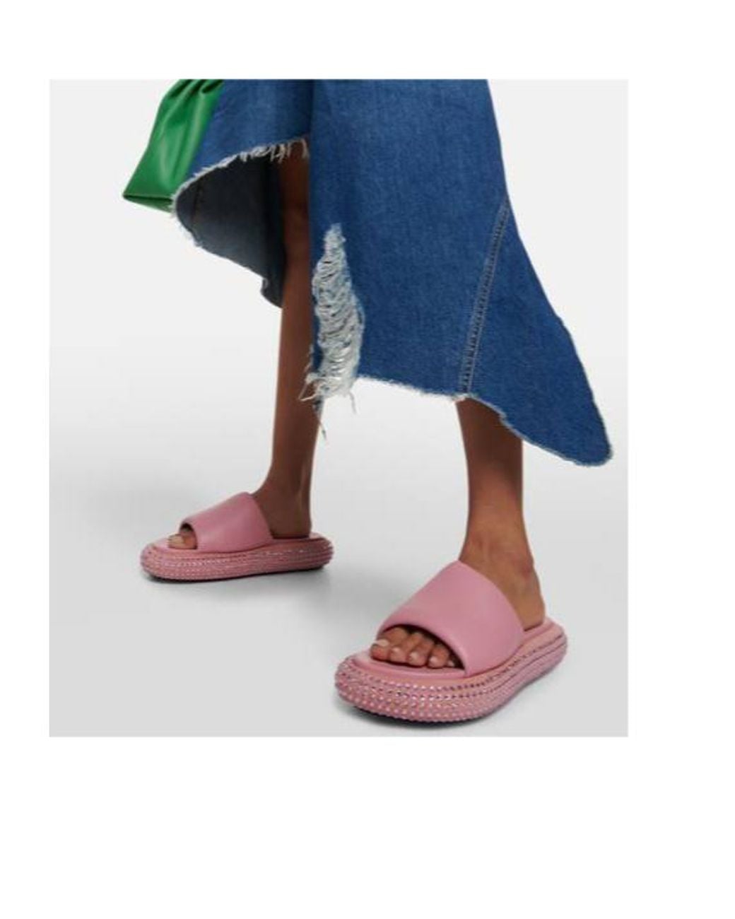 J.W. Anderson Pink Embellished Leather Slides