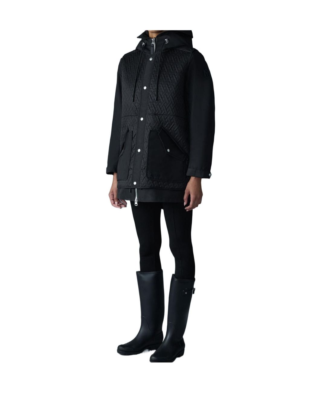 Mackage Black Melda Quilted Hooded Jacket