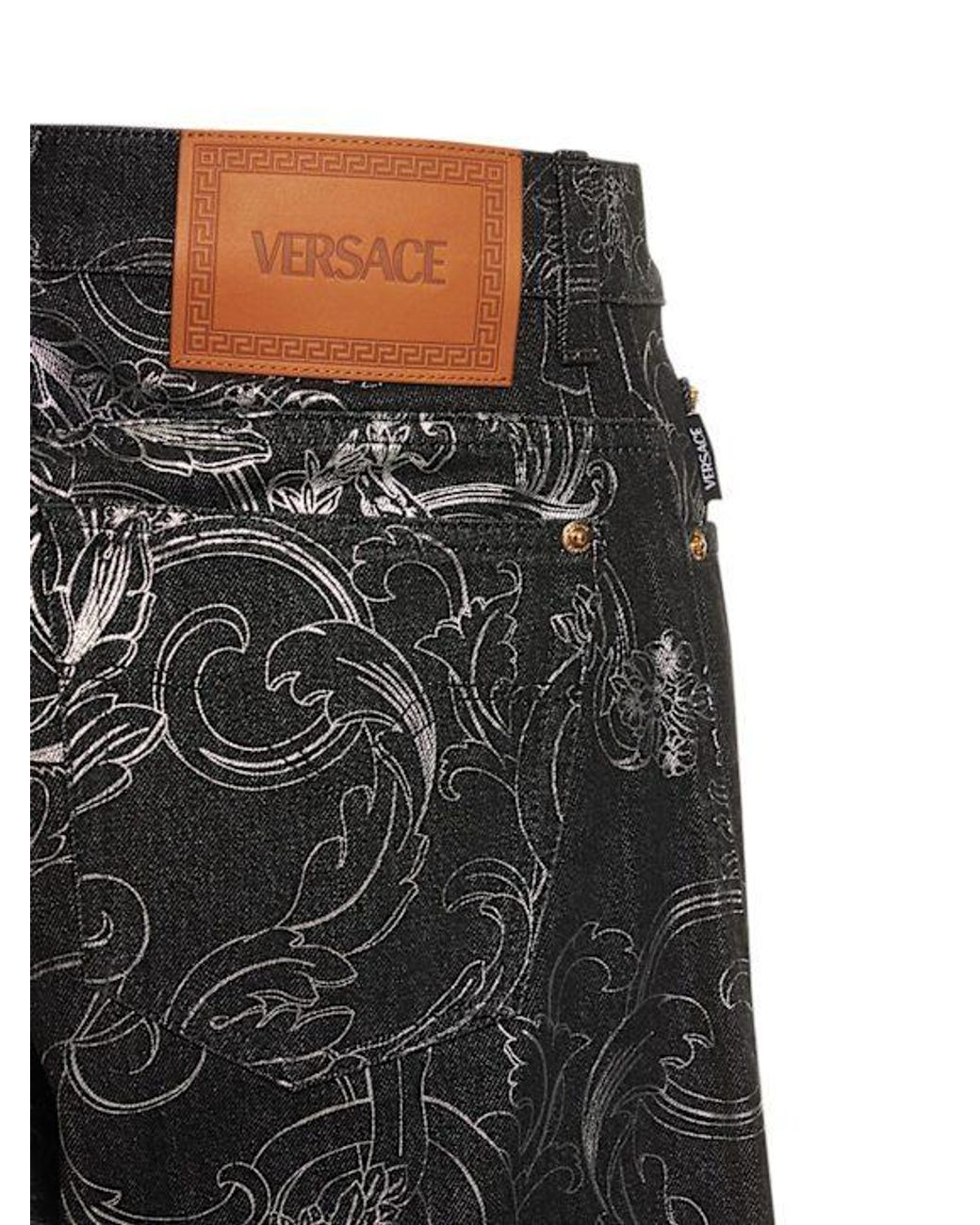 Versace Black Midrise Straightleg Jeans for men