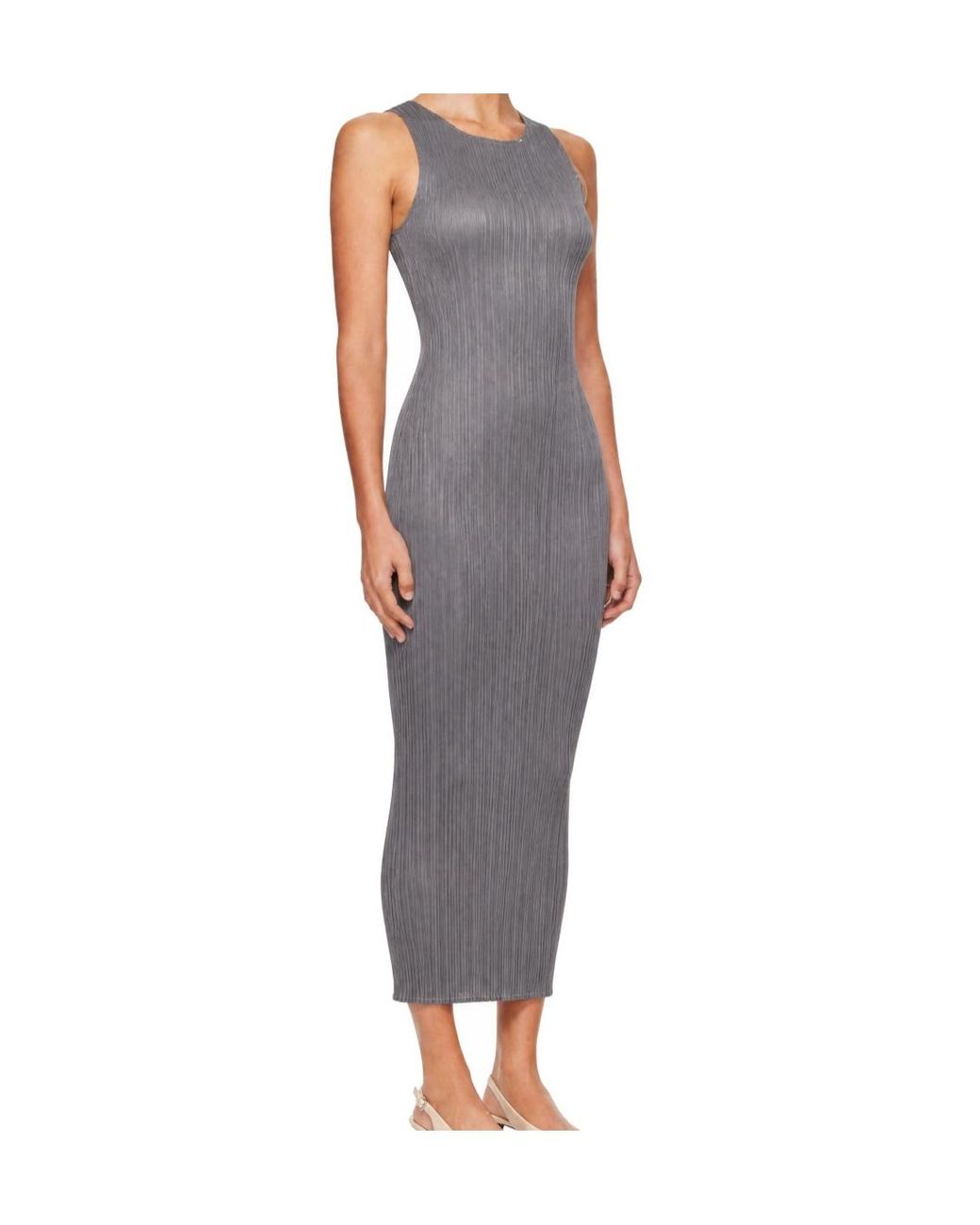 Pleats Please Issey Miyake Gray Pleated Maxi Skirt