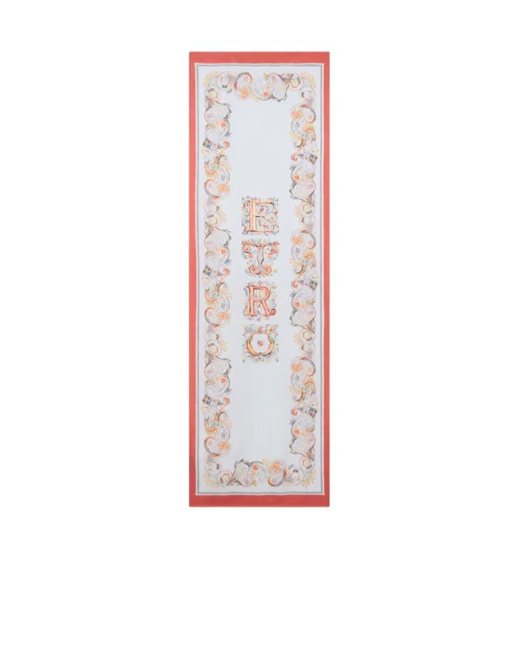 Etro White Floral Paisley Motif Scarf