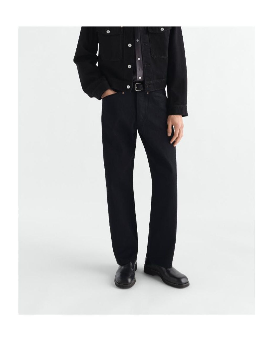 Lemaire Black Straight Leg 5 Pockets Selvedge Denim Jeans for men