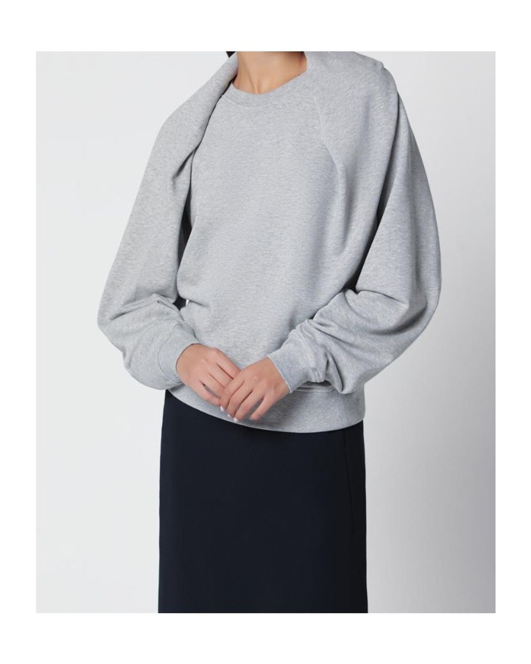 Dries Van Noten Gray Mélange Cotton Sweatshirt