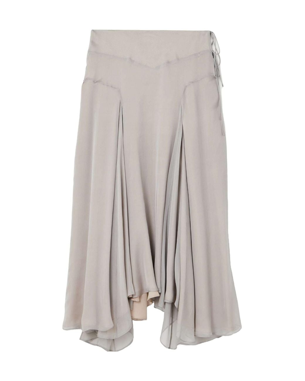 Kallmeyer Gray Pleated Silk-Chiffon Skirt