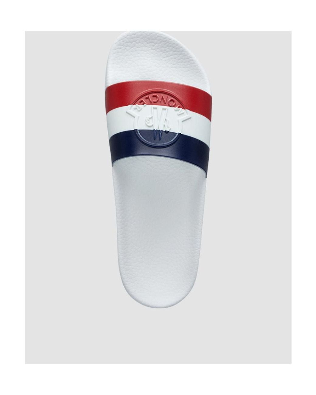 Moncler White Basile Sliders for men