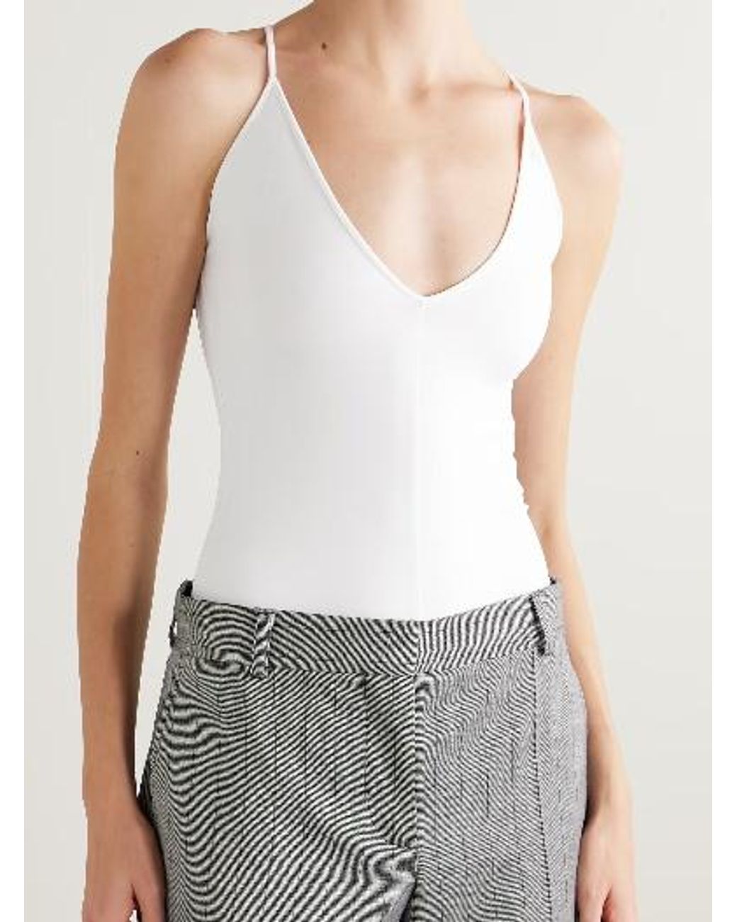 Wardrobe NYC White Stretch-Jersey Thong Bodysuit