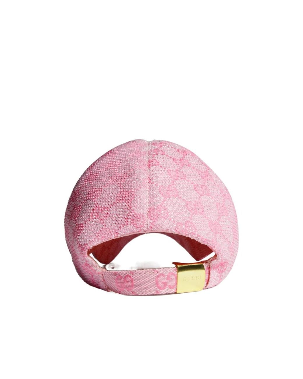 Gucci Pink Gg Canvas Baseball Hat With Crystals