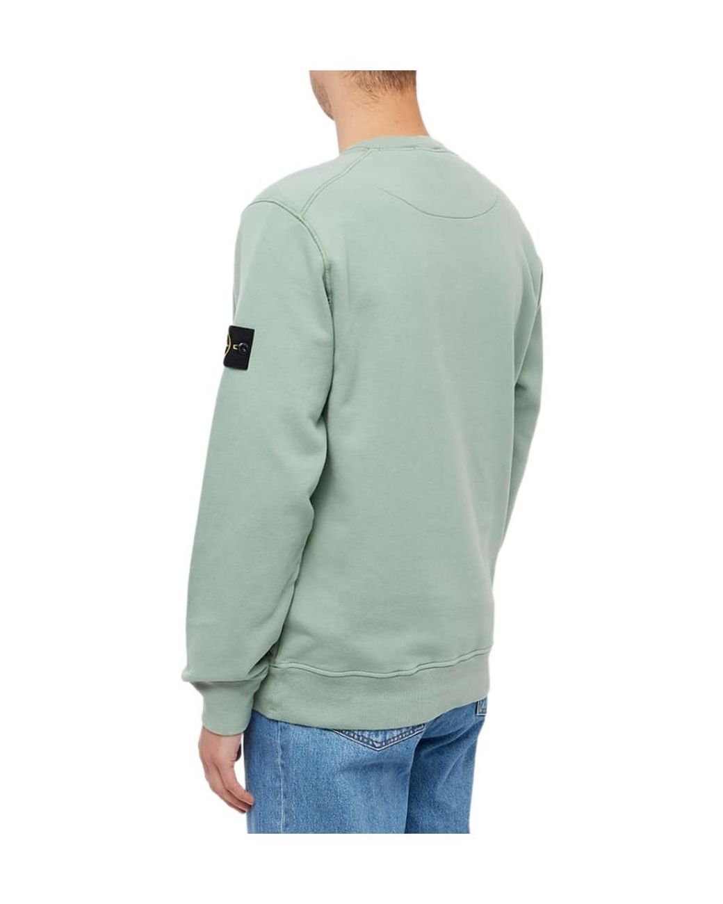 Stone Island Green Compass-Patch Sweatshirt for men
