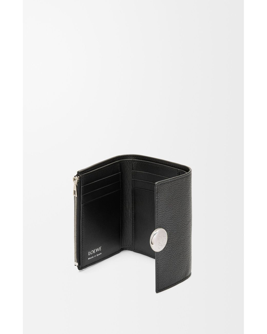 Loewe Black Logo Detailed Folded Small Wallet
