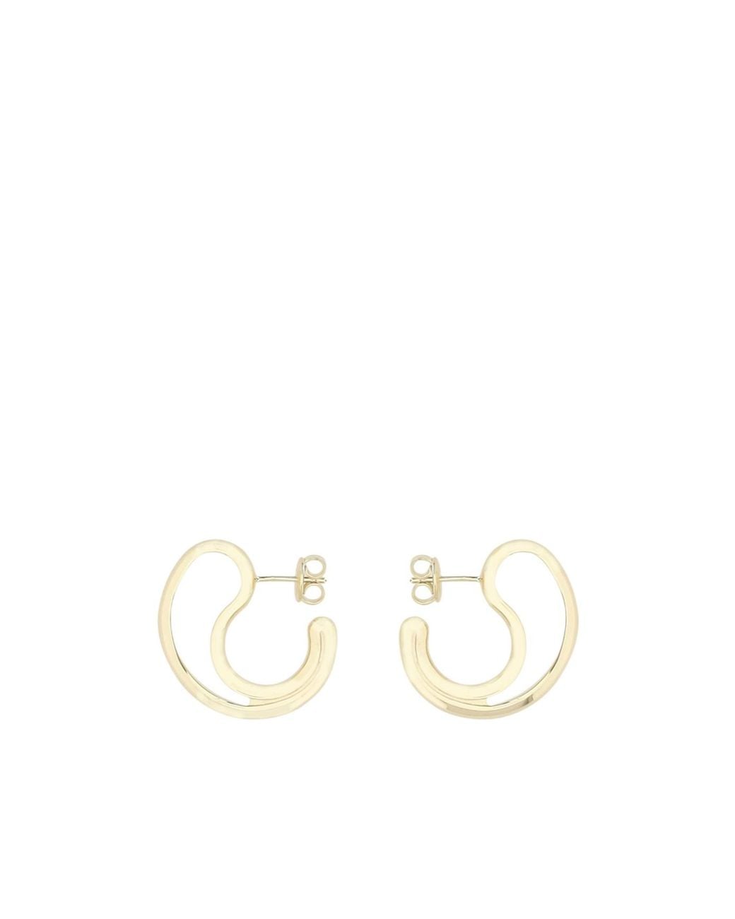 Bottega Veneta White Semicircles Drop Earrings