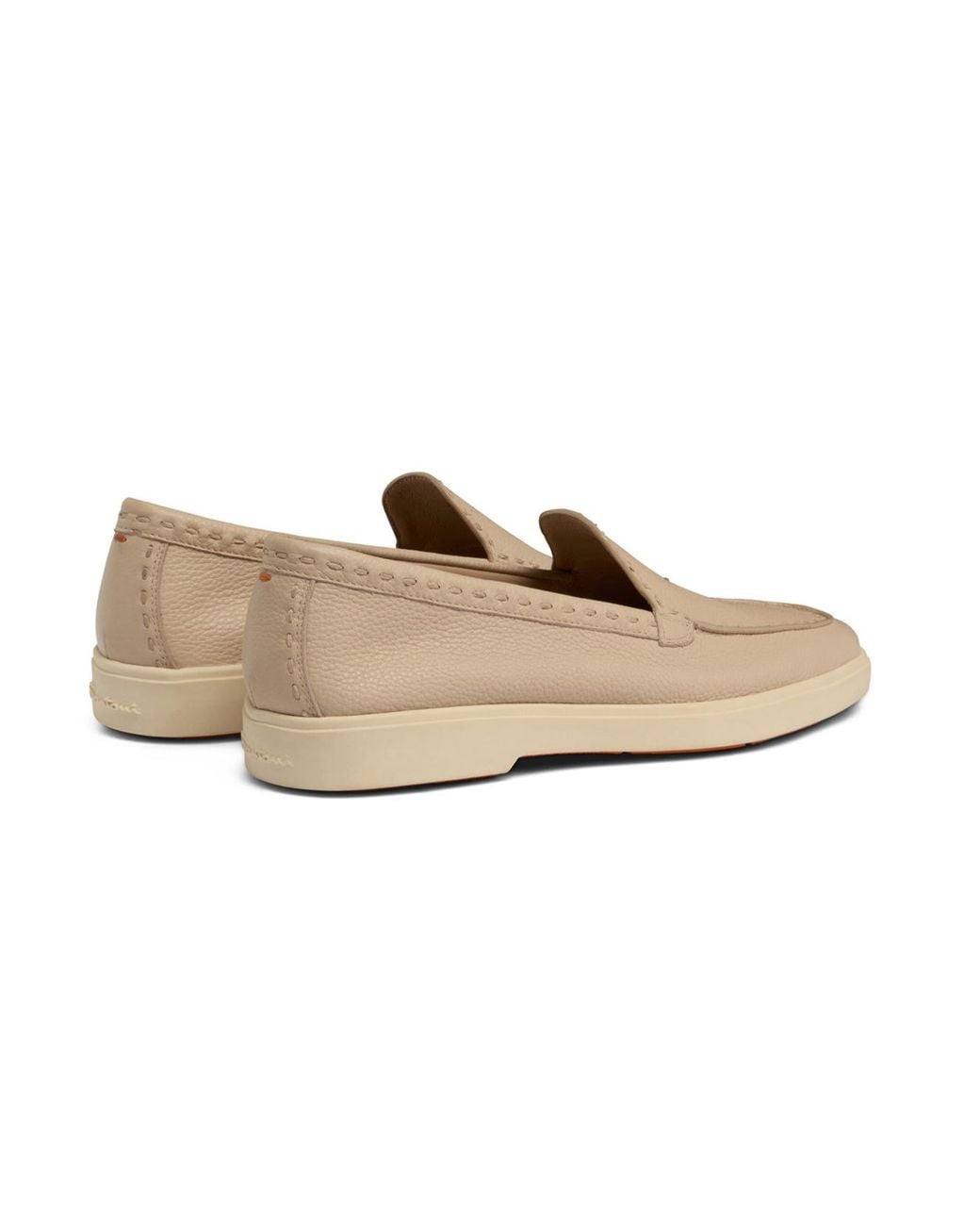 Santoni Natural Round Toe Loafers