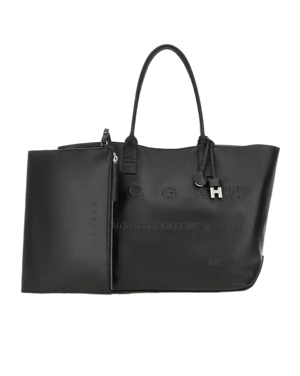 Hogan Black Address Medium Shopping Bag